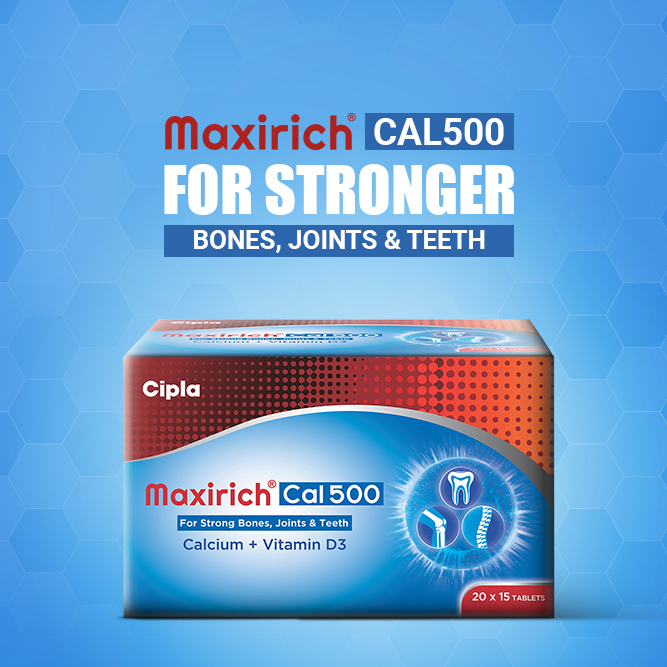 Maxirich Cal500 – Useful In Bone Diseases Such As Arthritis And Osteoporosis