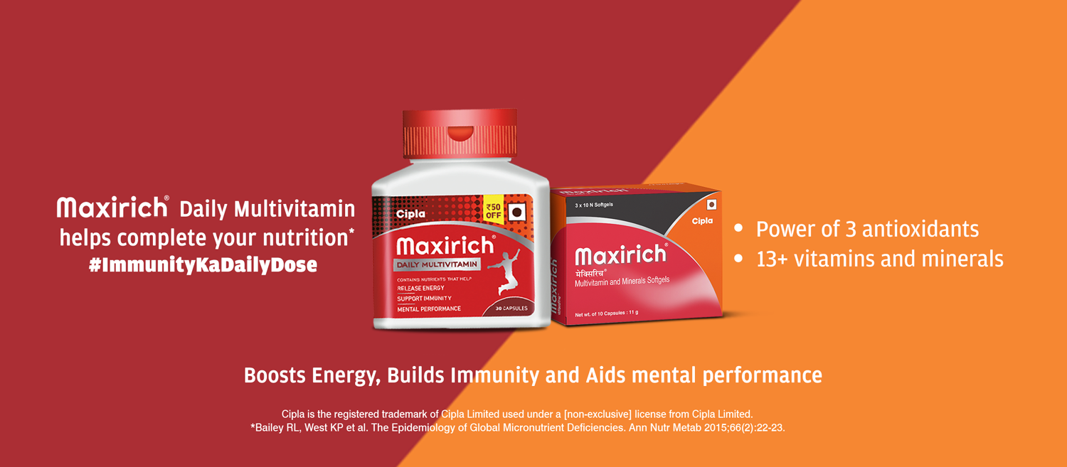 Maxirich by Cipla Natural Immunity Booster Tablets and Tulsi Drops